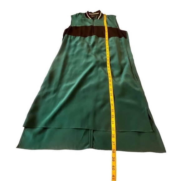 Rag & Bone Nico Silk Color block Sleeveless Side Pockets Mini Dress S Green - Picture 13 of 13